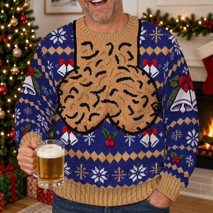 Hairy Jingle Balls Ugly Christmas Sweater – Funny 3D Illusion Sweatshirt for Men & Women, Naughty Gag Gift