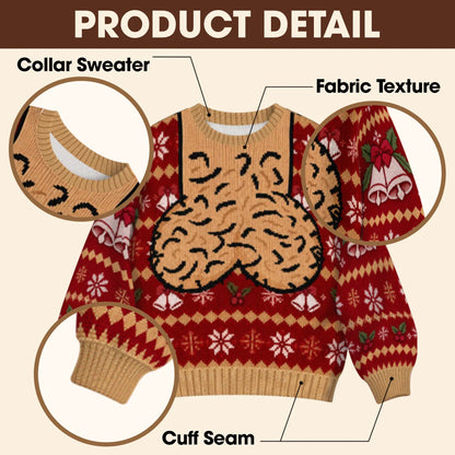 Hairy Jingle Balls Ugly Christmas Sweater – Funny 3D Illusion Sweatshirt for Men & Women, Naughty Gag Gift