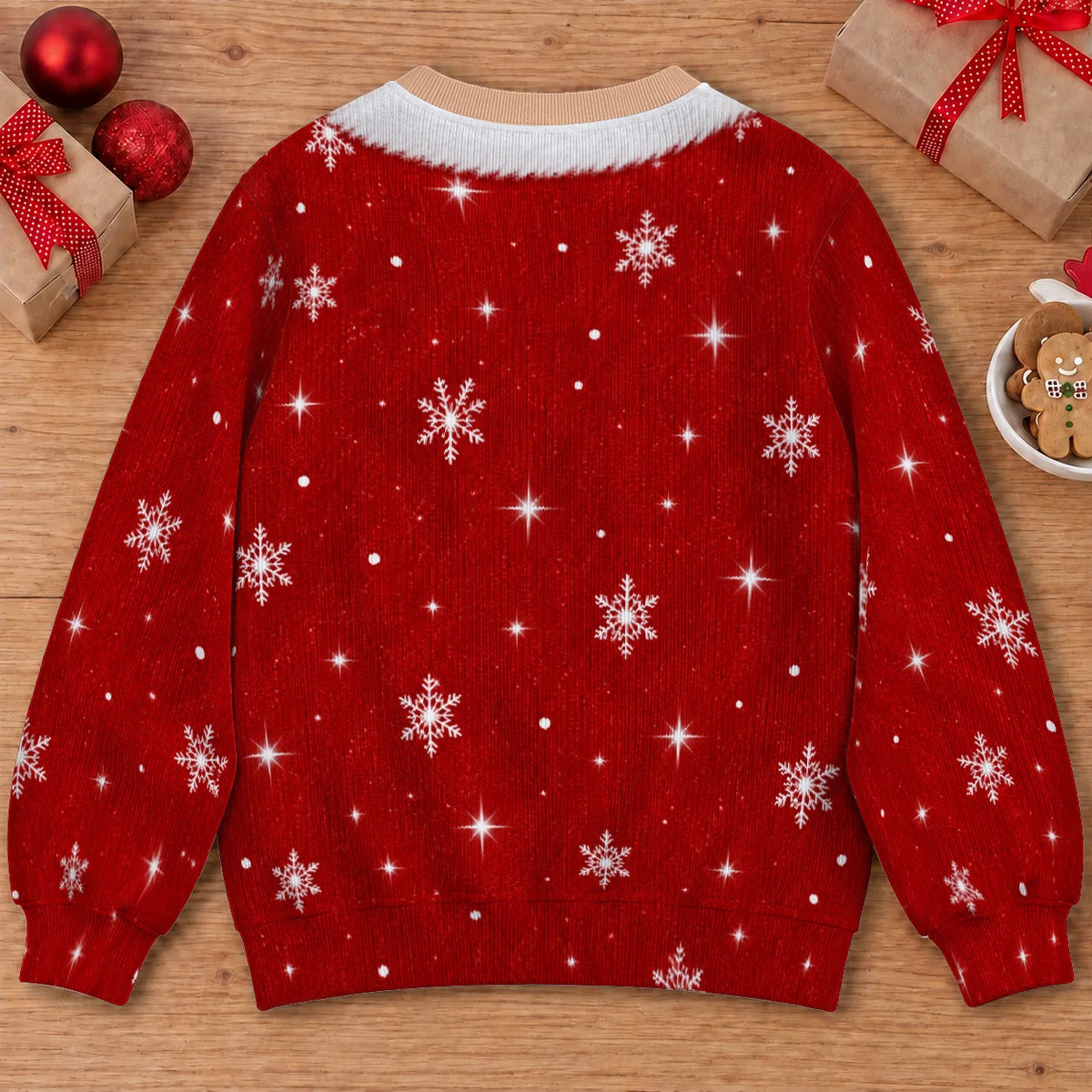 Santa Bra & Abs Ugly Christmas Sweater – Funny 3D Illusion Santa Costume Sweatshirt for Men & Women