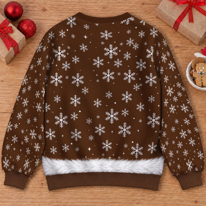 Funny Red Plaid Bikini & Christmas Lights 3D Illusion Sweatshirt – Holiday Party Gift for Men & Women