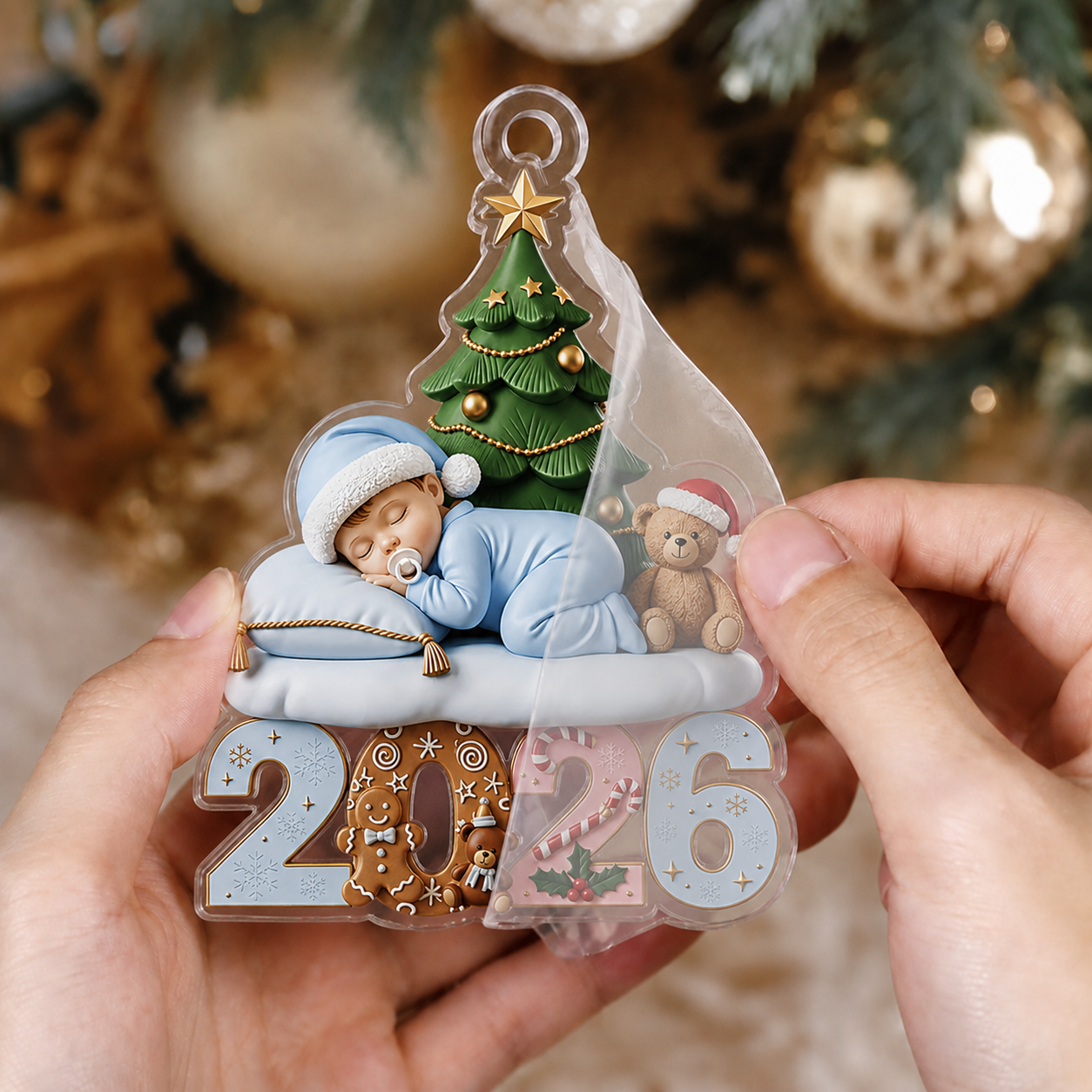 Personalized Baby’s First Christmas 2026 Custom-Shaped Acrylic Ornament – Custom Name Keepsake Gift for Baby Boy or Girl