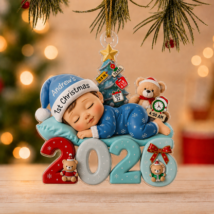 Personalized Baby First Christmas Ornament – Custom Name Acrylic Keepsake Gift