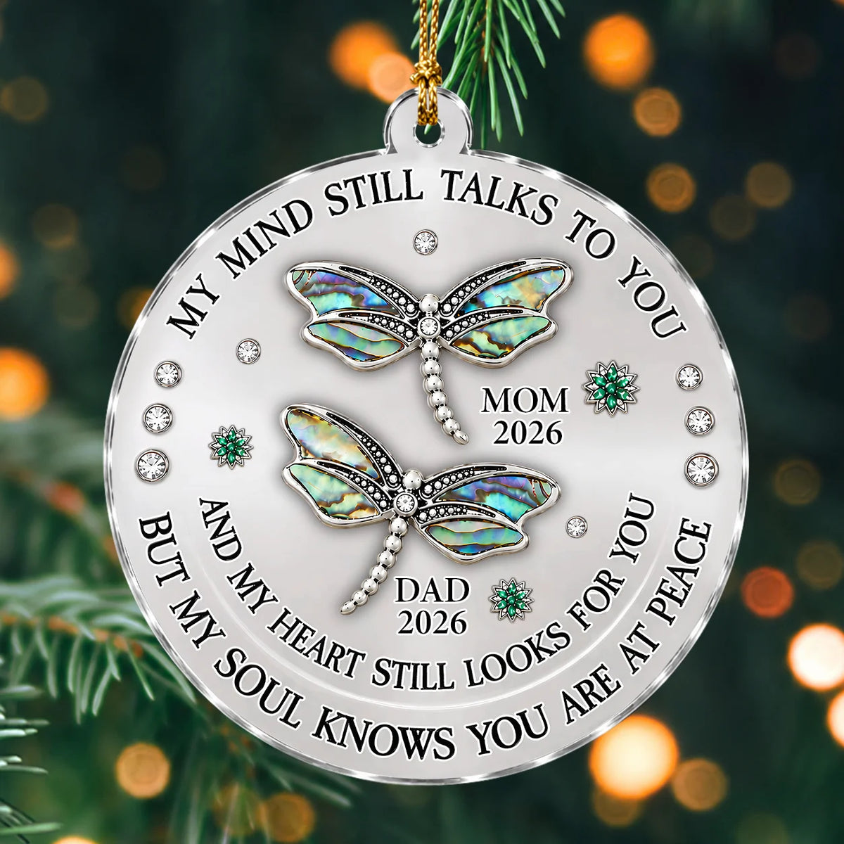Personalized Butterfly Memorial Acrylic Christmas Ornament – Names & Remembrance Years Keepsake