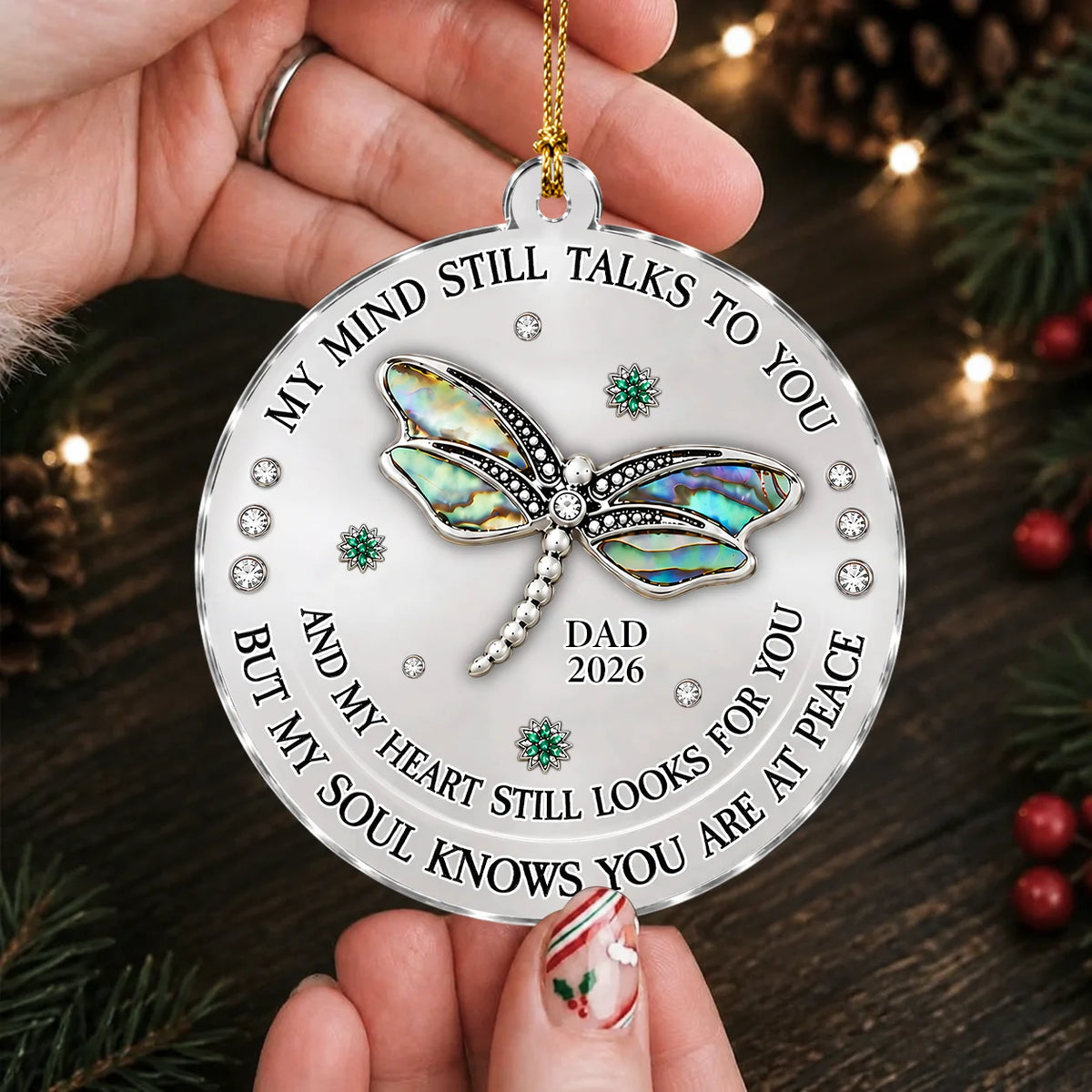 Personalized Butterfly Memorial Acrylic Christmas Ornament – Names & Remembrance Years Keepsake