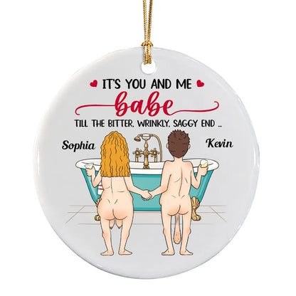 Personalisiertes „It's You and Me Babe“ Badewannen-Paar Jahrestag Keramik-Weihnachtsanhänger – Geschenk für Paare