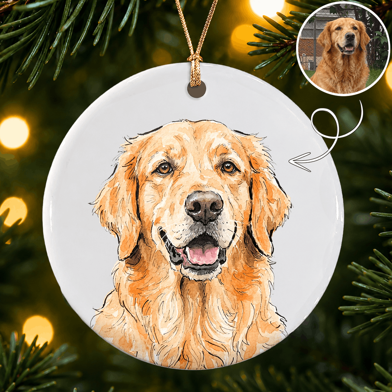 Personalized Pet Memorial Photo Ceramic Ornament – Dog & Cat Remembrance Gift