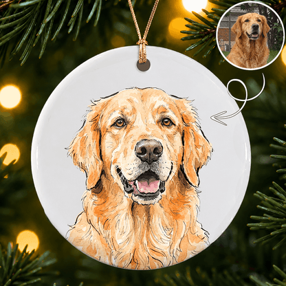 Personalized Pet Memorial Photo Ceramic Ornament – Dog & Cat Remembrance Gift