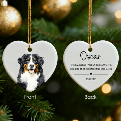 Personalized Pet Memorial Photo Ceramic Ornament – Dog & Cat Remembrance Gift