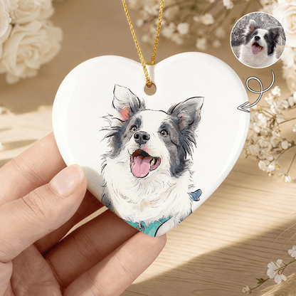 Personalized Pet Memorial Photo Ceramic Ornament – Dog & Cat Remembrance Gift