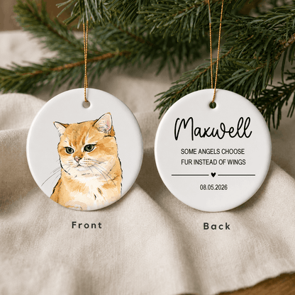 Personalized Pet Memorial Photo Ceramic Ornament – Dog & Cat Remembrance Gift
