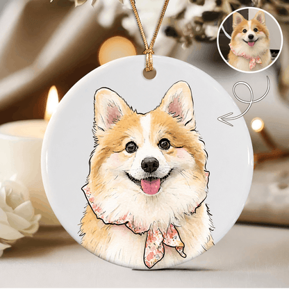 Personalized Pet Memorial Photo Ceramic Ornament – Dog & Cat Remembrance Gift