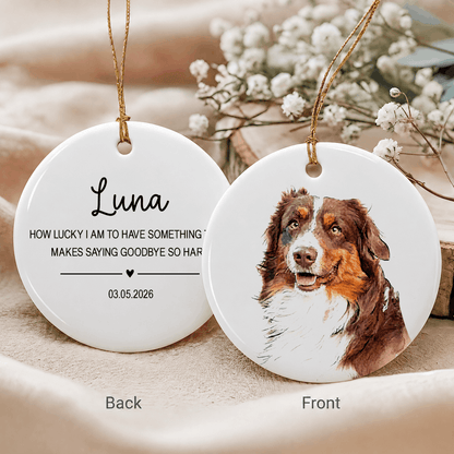 Personalized Pet Memorial Photo Ceramic Ornament – Dog & Cat Remembrance Gift