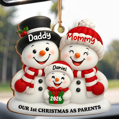 Personalized First Christmas as Parents Wood Ornament – New Parents Couple Gift