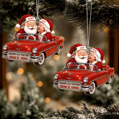 Personalized Growing Old Together Couple Wood Ornament – Anniversary Christmas Gift