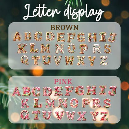 Personalized Christmas Name Wood Ornament – Custom Letter Tree Ornament Family Gift