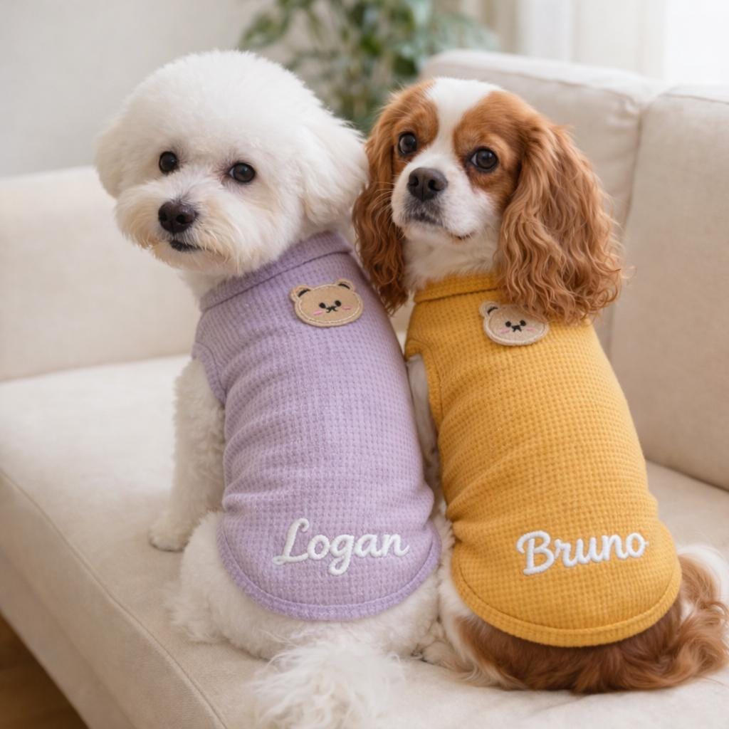 Personalized Dog Vest With Name, Thin Waffle Pet Clothes for Dogs and Small Pets