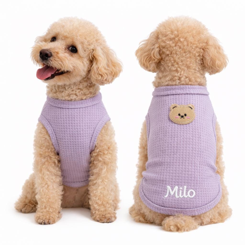 Personalized Dog Vest With Name, Thin Waffle Pet Clothes for Dogs and Small Pets
